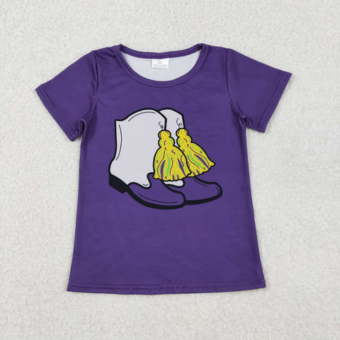 GT1254 baby girl clothes boost girl mardi gras summer top