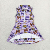 GSD3604 toddler clothes state bows print girl yoga summer dress