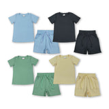 RTS Matching clothes toddler clothes solid color print set boys summer clothing-2026.4.10