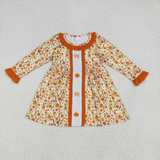 RTS kids matching clothing embroidered pumpkin print clothing girl winter clothing-2025.6.27