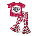 Order Deadline:27th Apr. Split order baby girl clothes state girl bell bottoms pants set 2