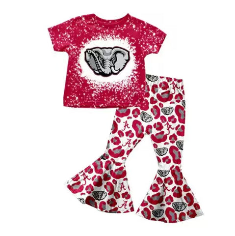 Order Deadline:27th Apr. Split order baby girl clothes state girl bell bottoms pants set 2