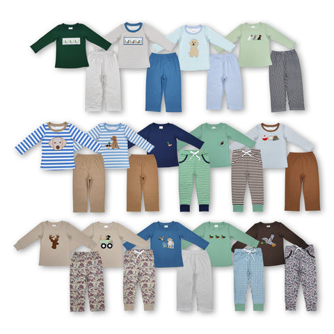 RTS toddler clothes matching clothing baby embroidery hunting top kids winter clothing 2-2025.9.9