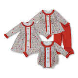 RTS kids matching clothing embroidered santa print clothing girl christmas winter clothing-2025.9.8