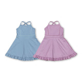 RTS Matching clothing kids solid color print clothing girl summer yoga swimsuit-2026.4.2
