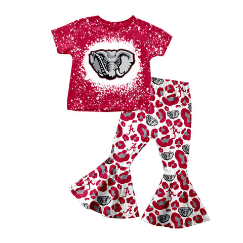 Order Deadline:8th Oct. Split order baby girl clothes state girl bell bottoms pants set