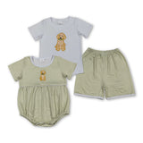 RTS  Matching clothing kids embroidery pubby print baby boy summer clothing-2026.5.20