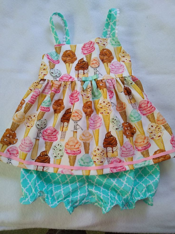 Order Deadline:23th Apr.Split order toddler clothes ice cream girl summer set