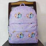 Cute cartoon dogs kids purple backpack