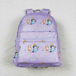 Cute cartoon dogs kids purple backpack