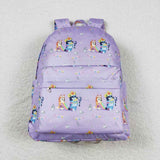 Cute cartoon dogs kids purple backpack