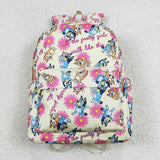 Blue cartoon dog floral girl backpack