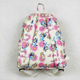 Blue cartoon dog floral girl backpack