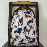 ba0124 Boy horses print backpack