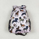 ba0124 Boy horses print backpack