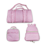 RTS kids matching bag pink plaid print baby girl back to school day bag-2025.7.19