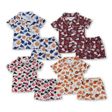RTS kids clothes go team print girls matching clothes pajamas set-2025.9.22