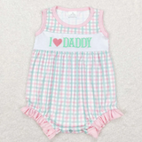 RTS Matching kids clothing embroidery I love daddy print clothing baby summer clothing-2026.4.20