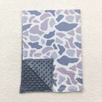 BL0145  baby blanket grey camo blanket minky blanket