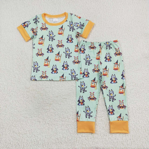 BSPO0408 3-6M to 7-8T baby boy clothes cartoon dog boy halloween pajamas outfit