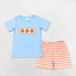 BSSO0417 baby boy clothes embroidery peach boy summer outfits