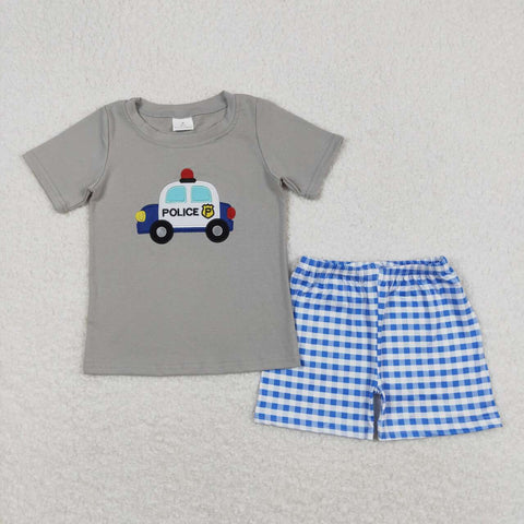 BSSO0566 baby boy clothes police blue boy summer outfit