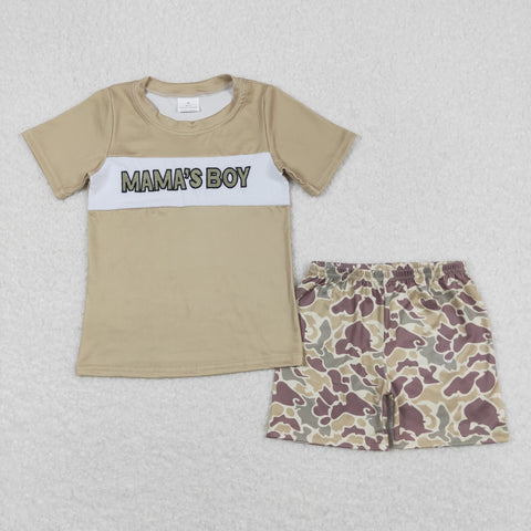 BSSO0567 baby boy clothes mama’s boy camo boy summer outfit