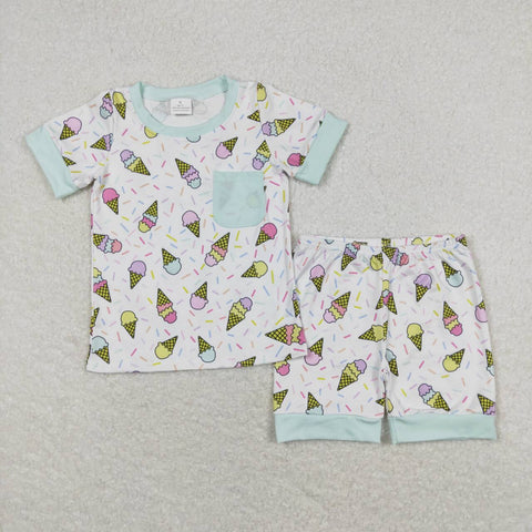 BSSO0622 baby boy clothes ice cream toddler boy summer outfit