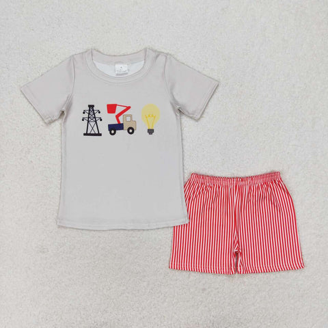 BSSO0632 baby boy clothes lineman toddler boy summer outfit