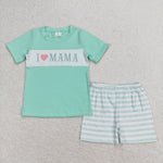 BSSO0751 baby boy clothes I love mama toddler boy summer outfits