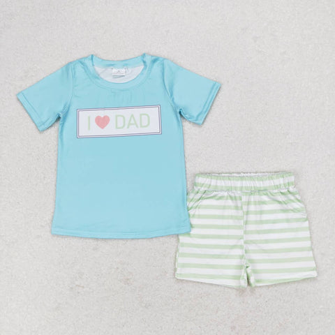 BSSO0878 3-6M to 7-8T baby boy clothes I love dad toddler boy summer outfits