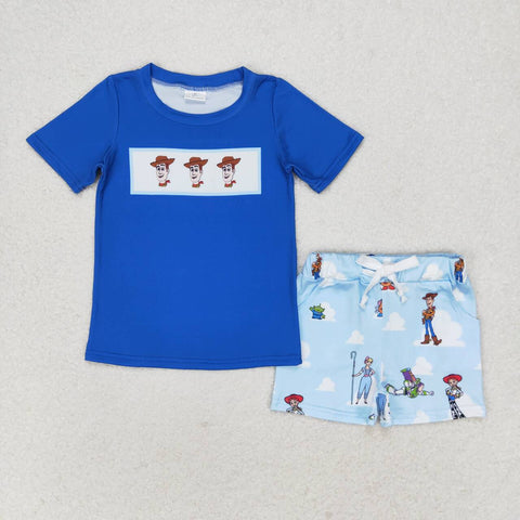 BSSO0892 3-6M to 7-8T baby boy clothes cartoon toy toddler boy summer outfits