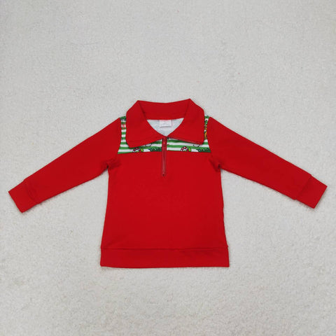 BT0726  toddler boy clothes cartoon boy christmas winter zipper top