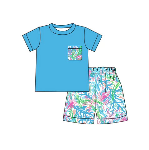 Order Deadline:10th Mar. Split order baby boy clothes painting boy summer shorts set