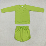 RTS toddler clothes matching clothing solid color set kids summer yoga clothing