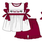 Order Deadline:15th Apr. Split order baby girl clothes state girl summer shorts set