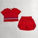 GSD3812  toddler clothes red print girl summer dress