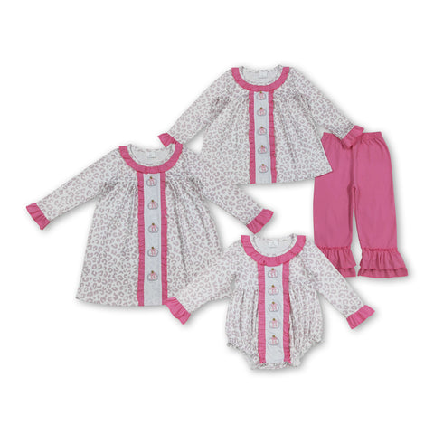 RTS kids matching clothing embroidered pumpkin print clothing girl winter clothing-2025.8.19