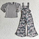 RTS kids clothes camo print girls matching clothes jumpsuit set-2025.10.13
