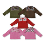 RTS toddler clothes matching clothing santa bows print top  baby christmas winter t-shirt-2025.10.17