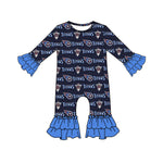 Custom order MOQ:3pcs each design baby girl state blue romper