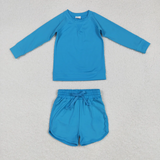 RTS toddler clothes matching clothing solid color set kids summer yoga clothing