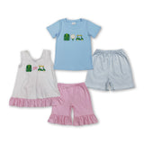 RTS kids matching clothing embroidery golf print clothing baby summer clothing-2026.2.12