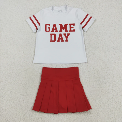 GSD2742   toddler girl clothes vinyl game day girl summer set yoga clothes