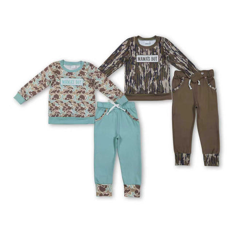 RTS kids matching clothing embroidery mama’s boy print clothing baby boy winter clothing-2025.11.11