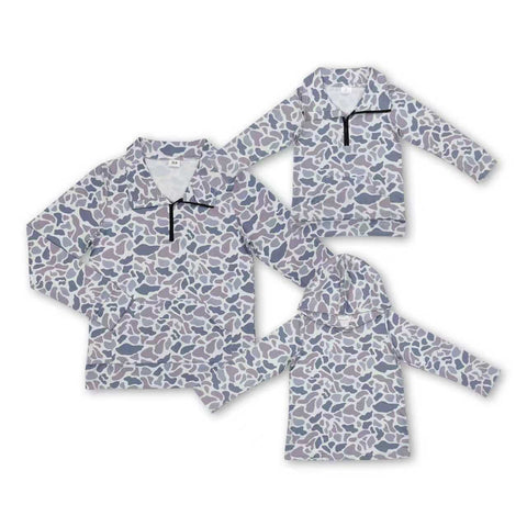 RTS toddler clothes matching grey camo print clothing  mama kids  clothes-2025.10.9