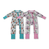 RTS kids matching clothing cowboy print clothing baby winter romper-2026.1.6