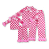 RTS toddler clothes matching pink gingham clothing  mama kids  clothes-2025.9.17