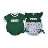RTS  Matching clothing embroidery mallard  print clothing baby summer bubble-2026.5.15