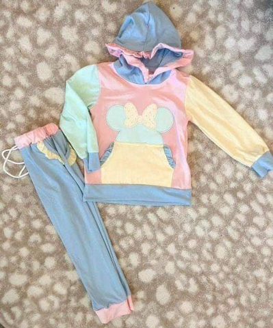 Order Deadline:19th Apr. Split order baby girl clothes cartoon mouse girl winter set